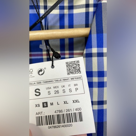 NEW ZARA CHECKERED PRINT DRESS - Picture 6 of 7